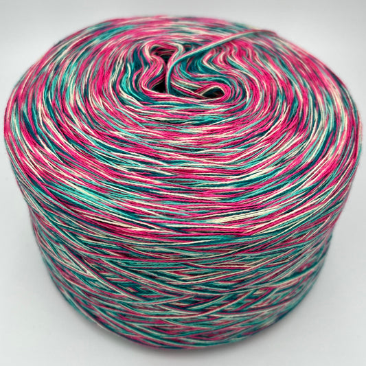 Mixi bzw. Melierter Bobbel in Türkis, Pink, Grün und Creme