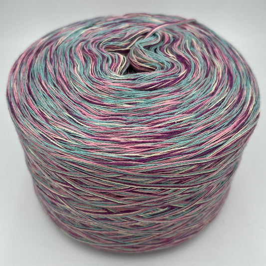 Mixi bzw. Melierter Bobbel in Lila, Rosa, Türkis und Creme