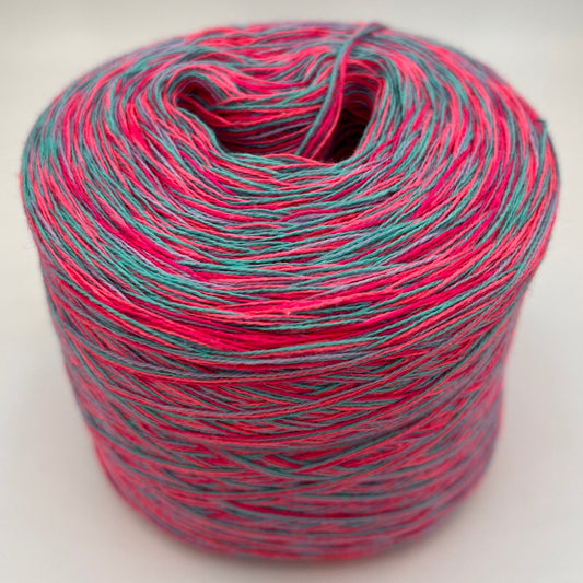 Mixi bzw. Melierter Bobbel in Pink, Helllila, Rot und Türkis