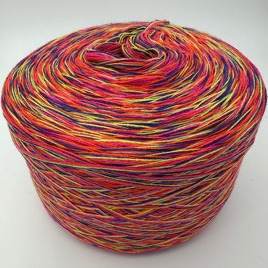 Mixi bzw. Melierter Bobbel in Rot, Lila und Gelb