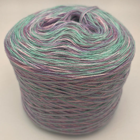 Mixi bzw. Melierter Bobbel in Lilatönen, Ocker und Grün