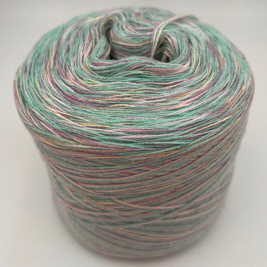 Mixi bzw. Melierter Bobbel in Gelb, Grün, Weis und Lila