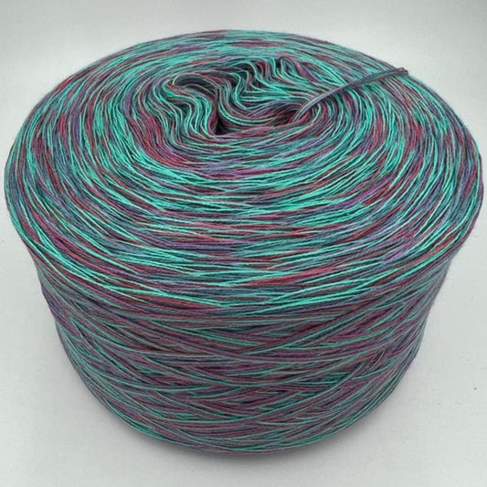 Mixi bzw. Melierter Bobbel in Grün und Lilatönen