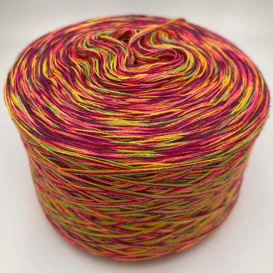 Mixi bzw. Melierter Bobbel in Pink, Lila, Grün und Gelb