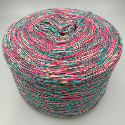 Mixi bzw. Melierter Bobbel in Pink, Grün, Creme