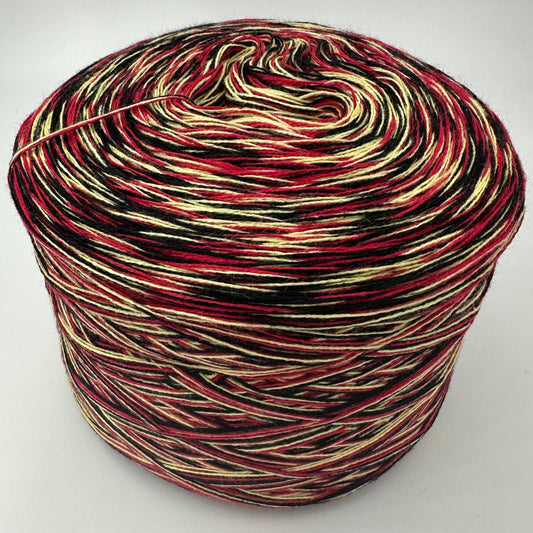 Mixi bzw. Melierter Bobbel in Schwarz, Rot und Gold