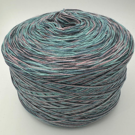 Mixi bzw. Melierter Bobbel in Türkis, Grau und Rose