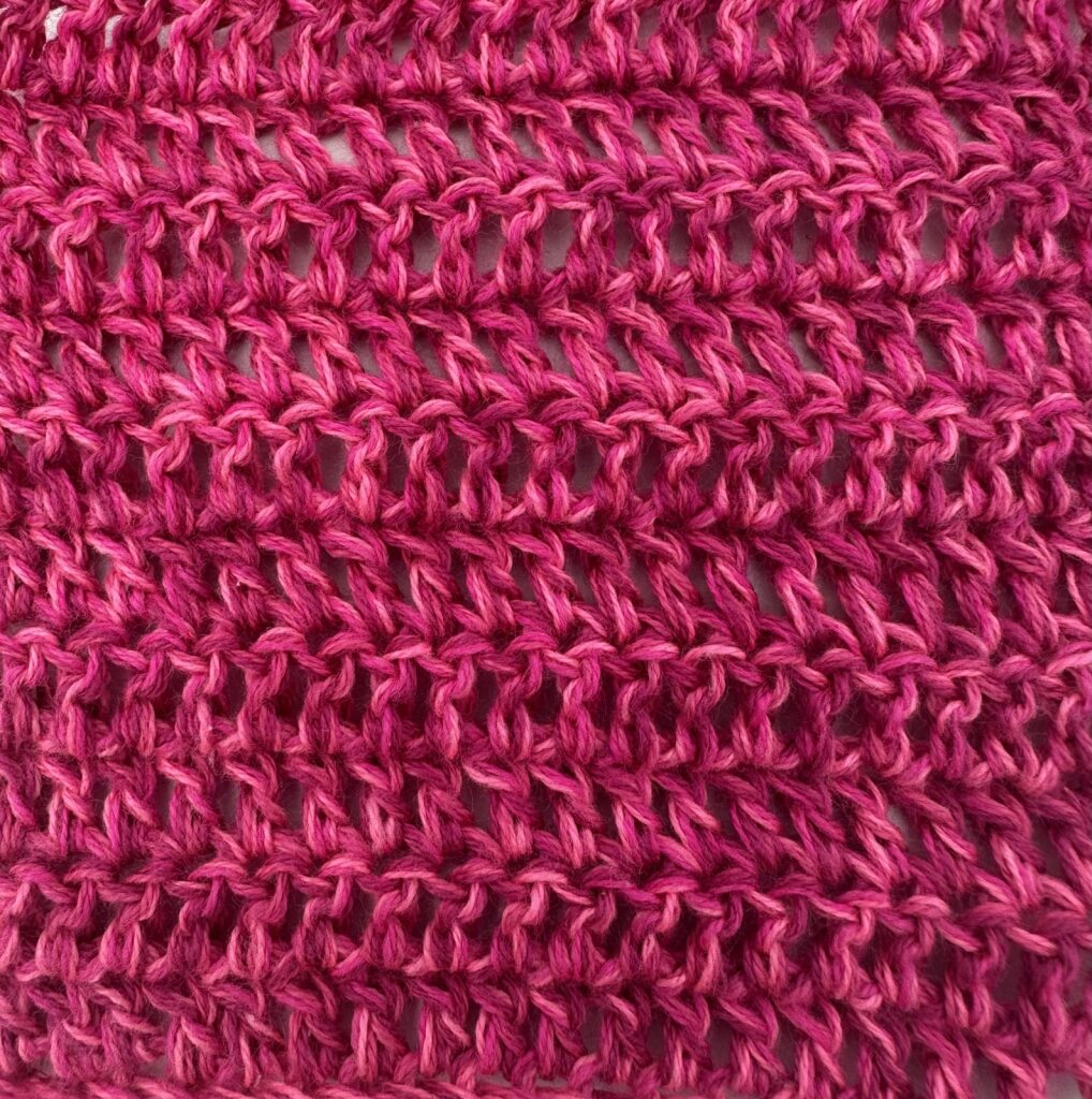 Maschenprobe des vorherigen Mixi bzw. Melierten Bobbel