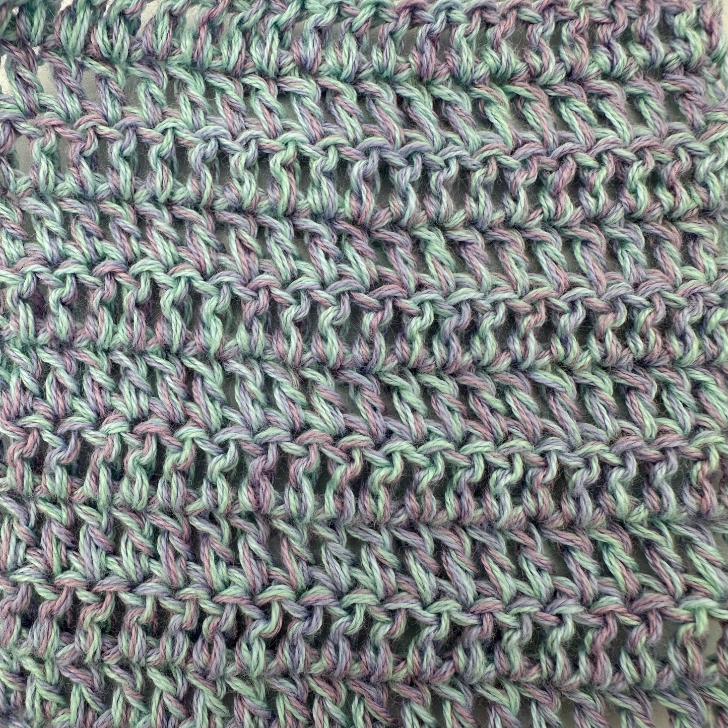 Maschenprobe des vorherigen Melierten Bobbel bzw. Mixi