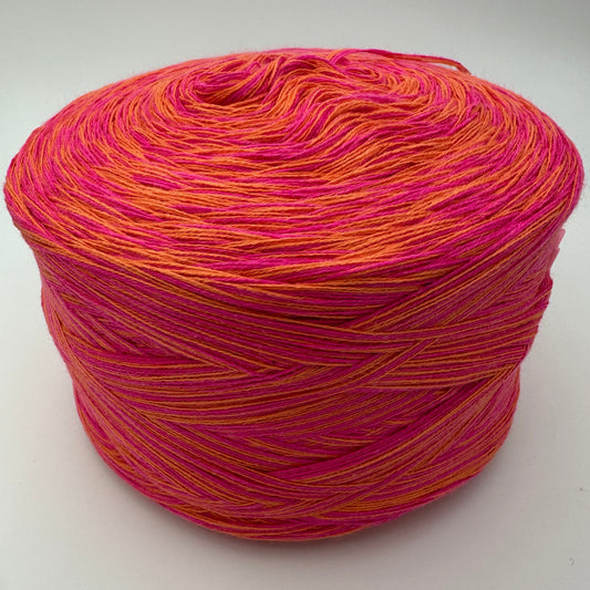 Melierter Bobbel bzw Mixi in rot- und Orangetönen