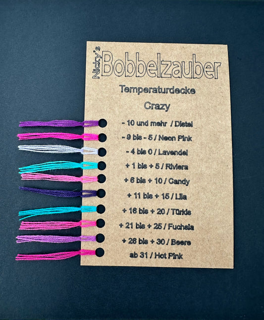 Farbkarte zur angebotenen Temperaturdecke