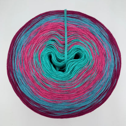 Farbverlauf Bobbel in verschiedenen Blau und Rottönen