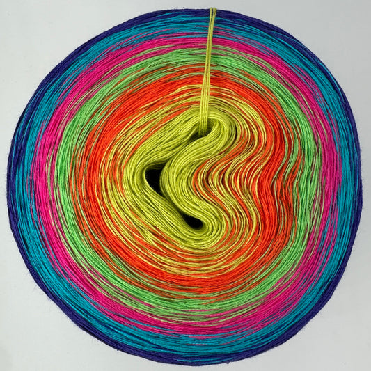 Farbverlauf Bobbel in verschiedenen in Gelb, Orange, Grün, Pink, Blau, Ultraviolett
