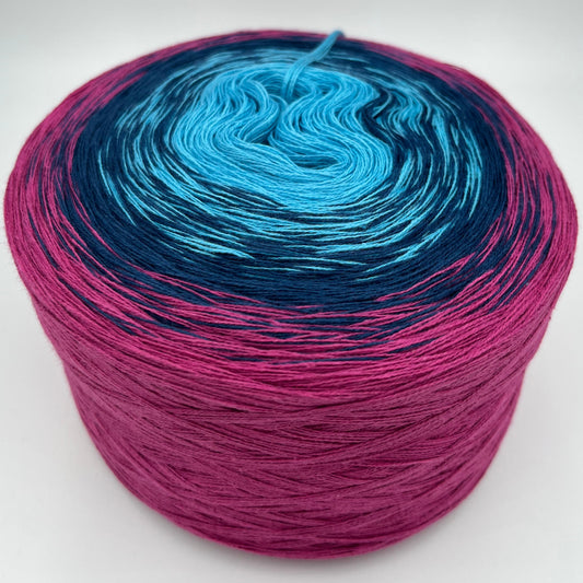 Farbverlauf Bobbel von innen nach ausen Türkis, Blau und Pink
