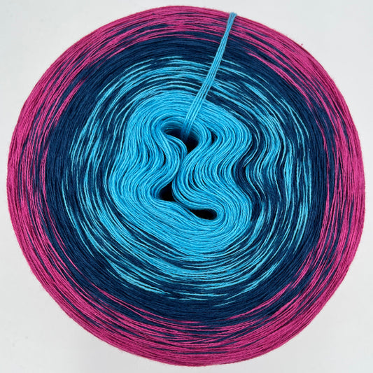 Farbverlauf Bobbel von innen nach ausen Türkis, Blau und Pink