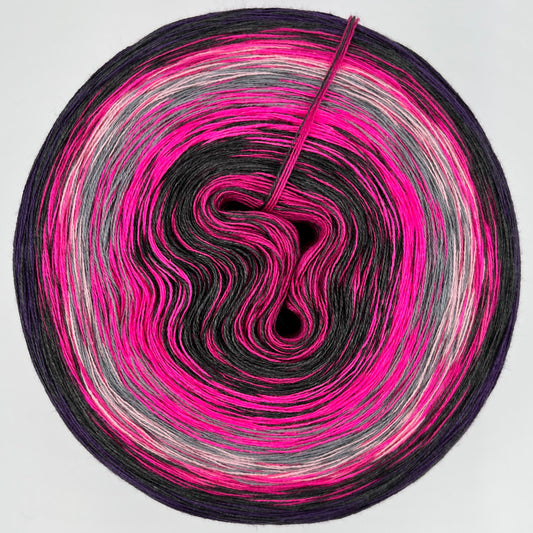 Farbverlauf Bobbel in Graau, Pink und Weis