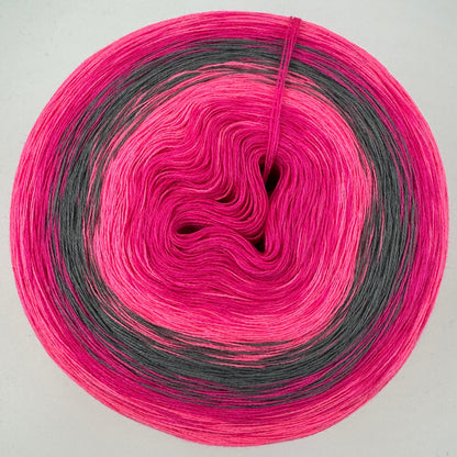 Farbverlauf Bobbel von innen nach aussen Pink, Rosa, Grau, Pink und Rosa