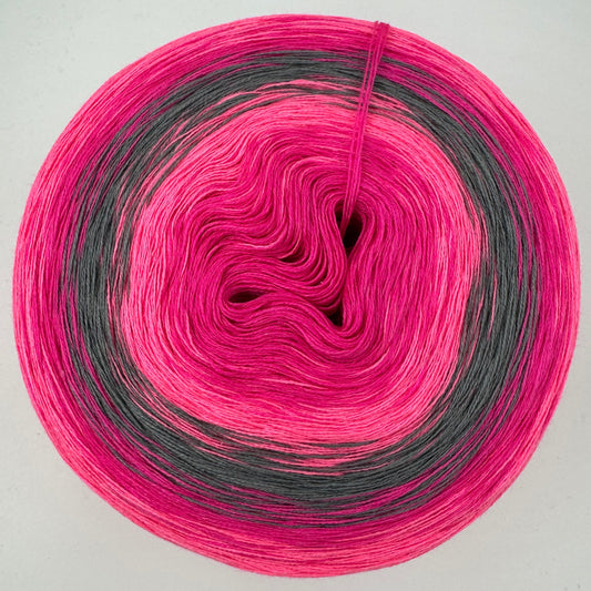 Farbverlauf Bobbel von innen nach aussen Pink, Rosa, Grau, Pink und Rosa