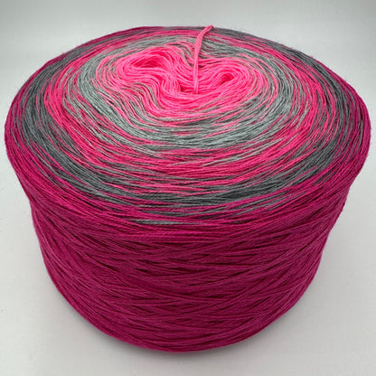 Farbverlauf Bobbel von innen nach aussen Pink, Grau, Lila, Grau, Altrot
