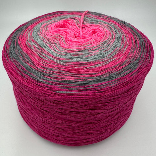 Farbverlauf Bobbel von innen nach aussen Pink, Grau, Lila, Grau, Altrot