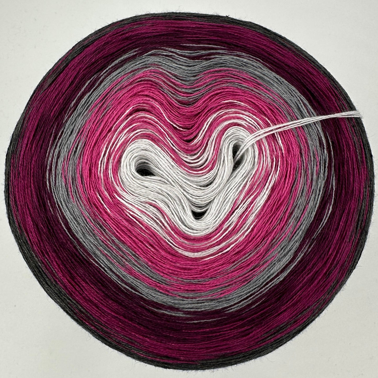 Farbverlauf Bobbel von innen nach aussen Weis, Pink, Grau, Lilatöne und Dunkelgrau