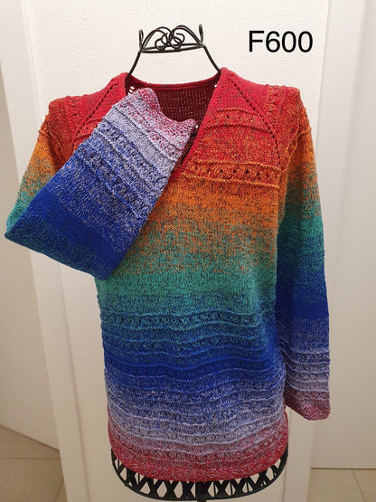 Fertiger Pullover aus dem vorherigen Farbverlauf Bobbel