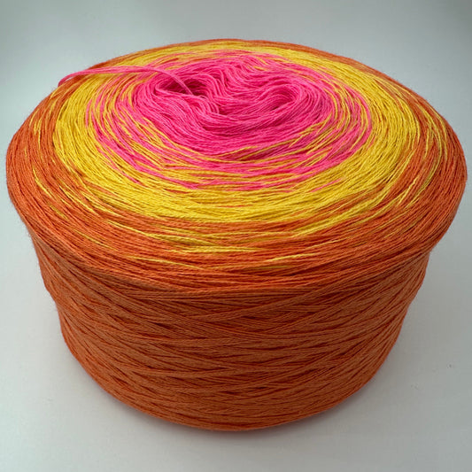 Farbverlauf Bobble von innen Pink nachfolgend Ocker und Orange
