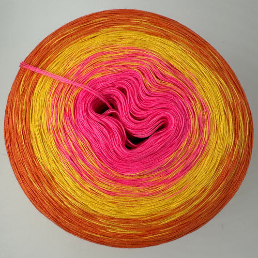Farbverlauf Bobble von innen Pink nachfolgend Ocker und Orange