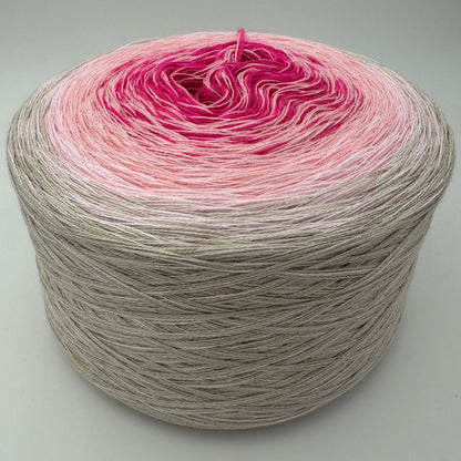 Farbverlauf Bobbel von innen Pink folgend heller werdende Rosetöne und Schlamm