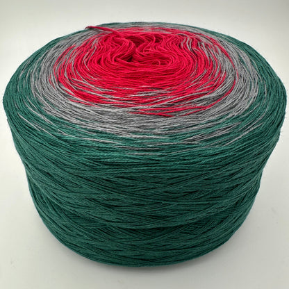 Farbverlauf Bobbel innen Rot gefolgt von Grau und Dunkelgrün