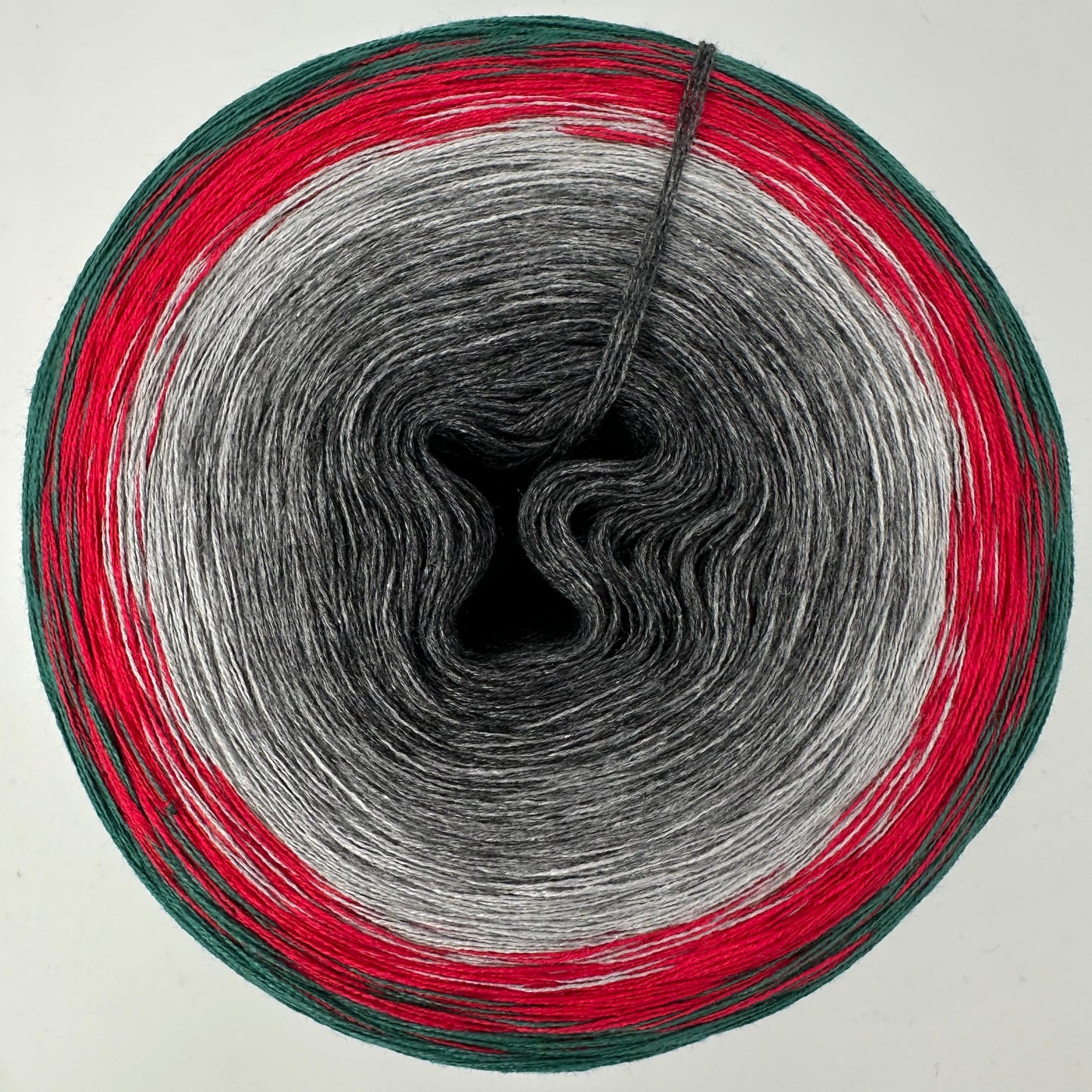 Farbverlauf Bobbel von innen nach aussen heller werdende Grautöne, Rot und Grün