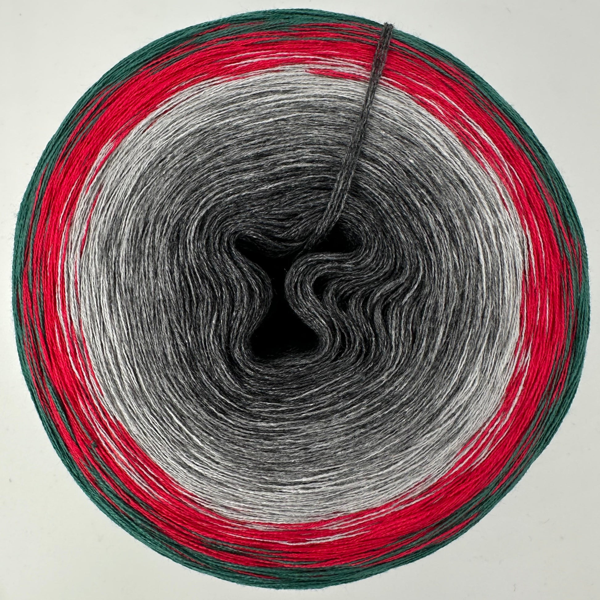 Farbverlauf Bobbel von innen nach aussen heller werdende Grautöne, Rot und Grün