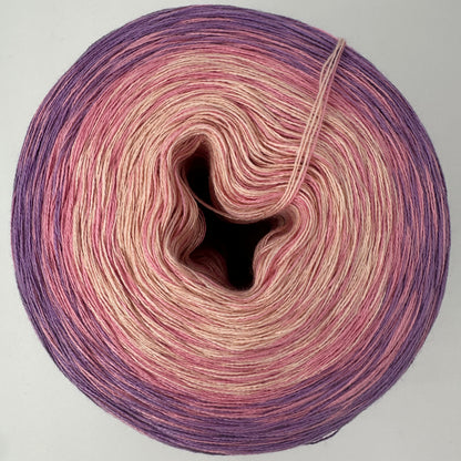 Farbverlauf Bobbel mit Rose, Rosa und Lilatönen