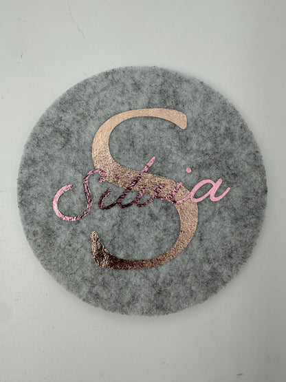 Filzuntersetzer mit Namen