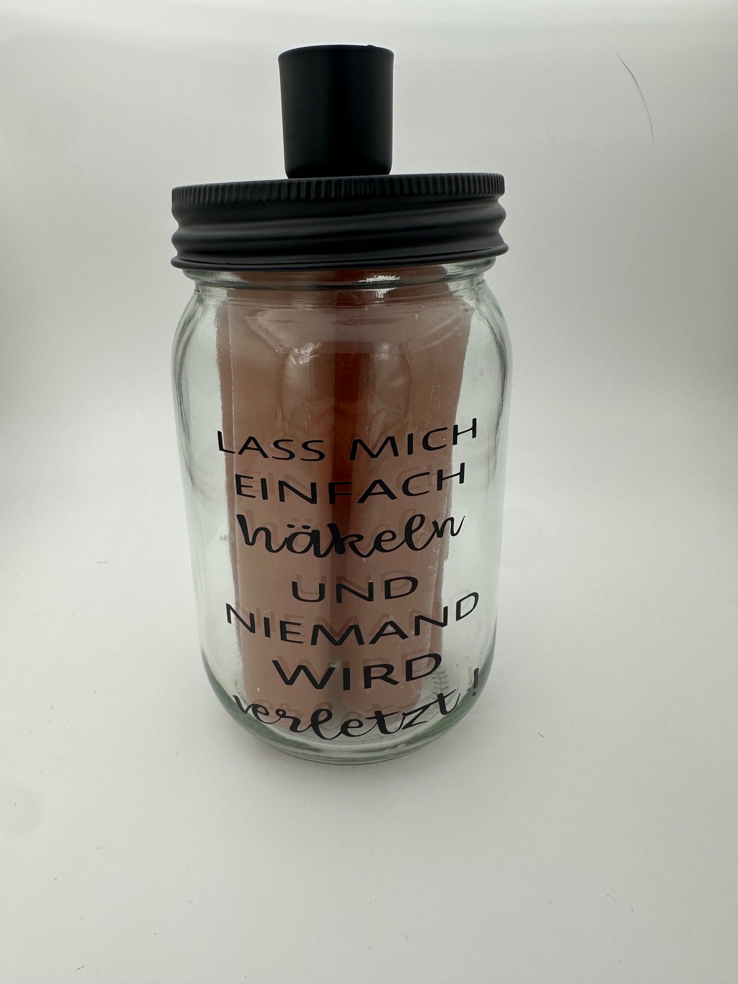 Kerzenglas "Lass mich einfach Häkeln..."