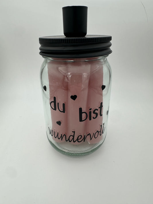 Kerzenglas "Du bist wundervoll"