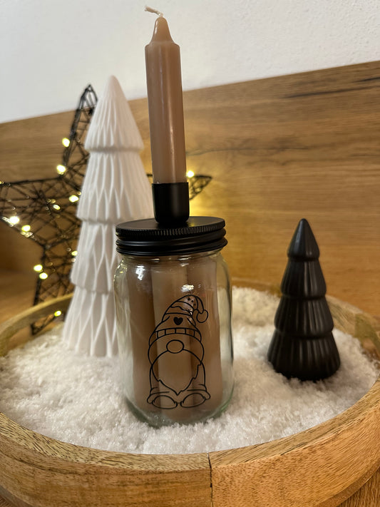 Kerzenglas Weihnachtswichtel