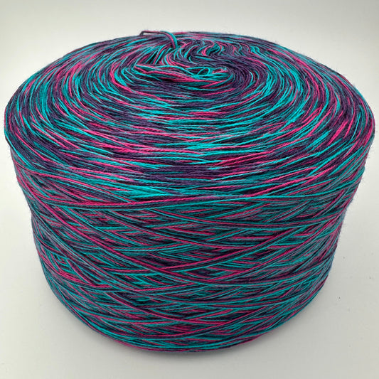 Melierter Bobbel bzw. Mixi in Pink, Lila und Türkistönen