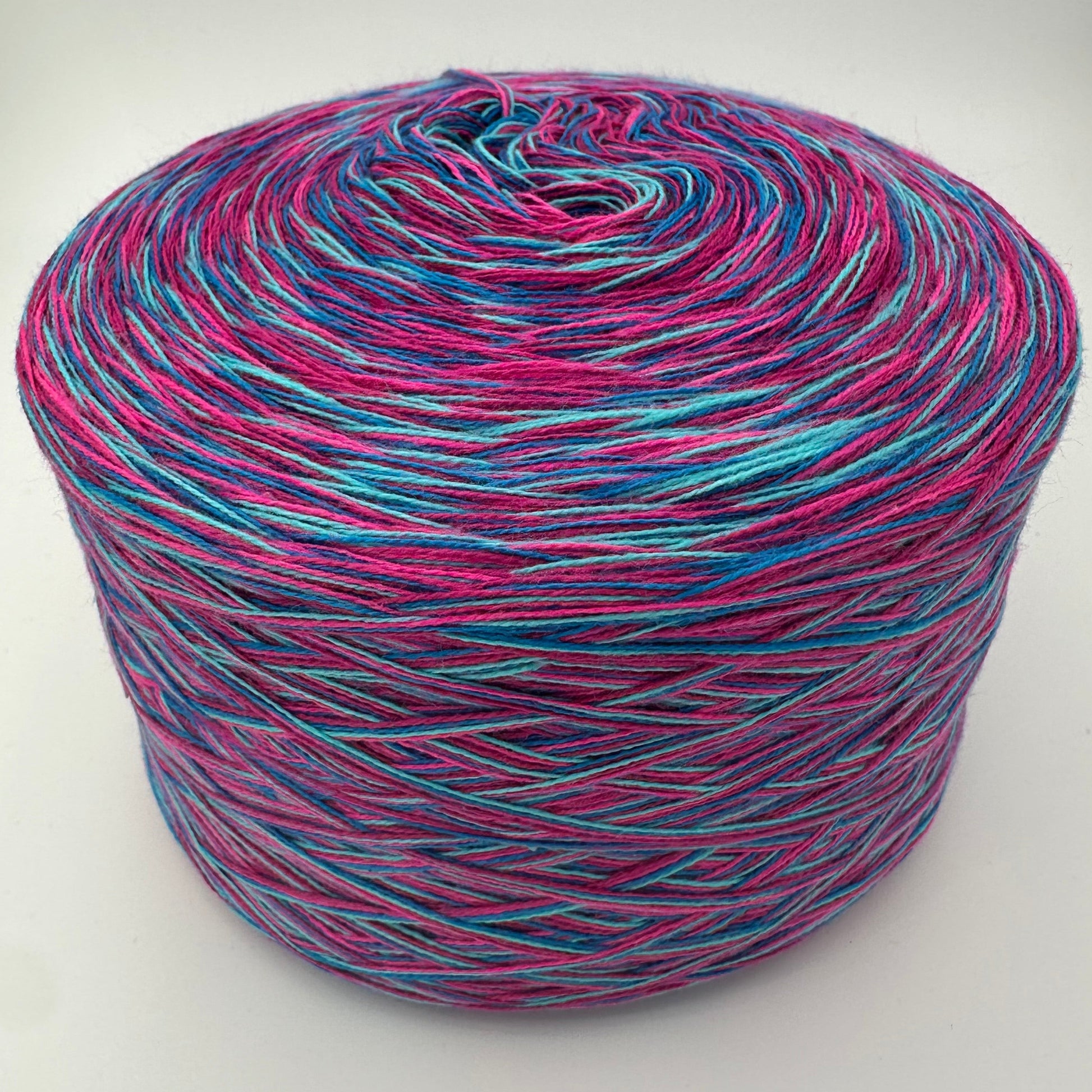 Melierter Bobbel bzw. Mixi in Pink, Lila, Türkis und Dunkelblau