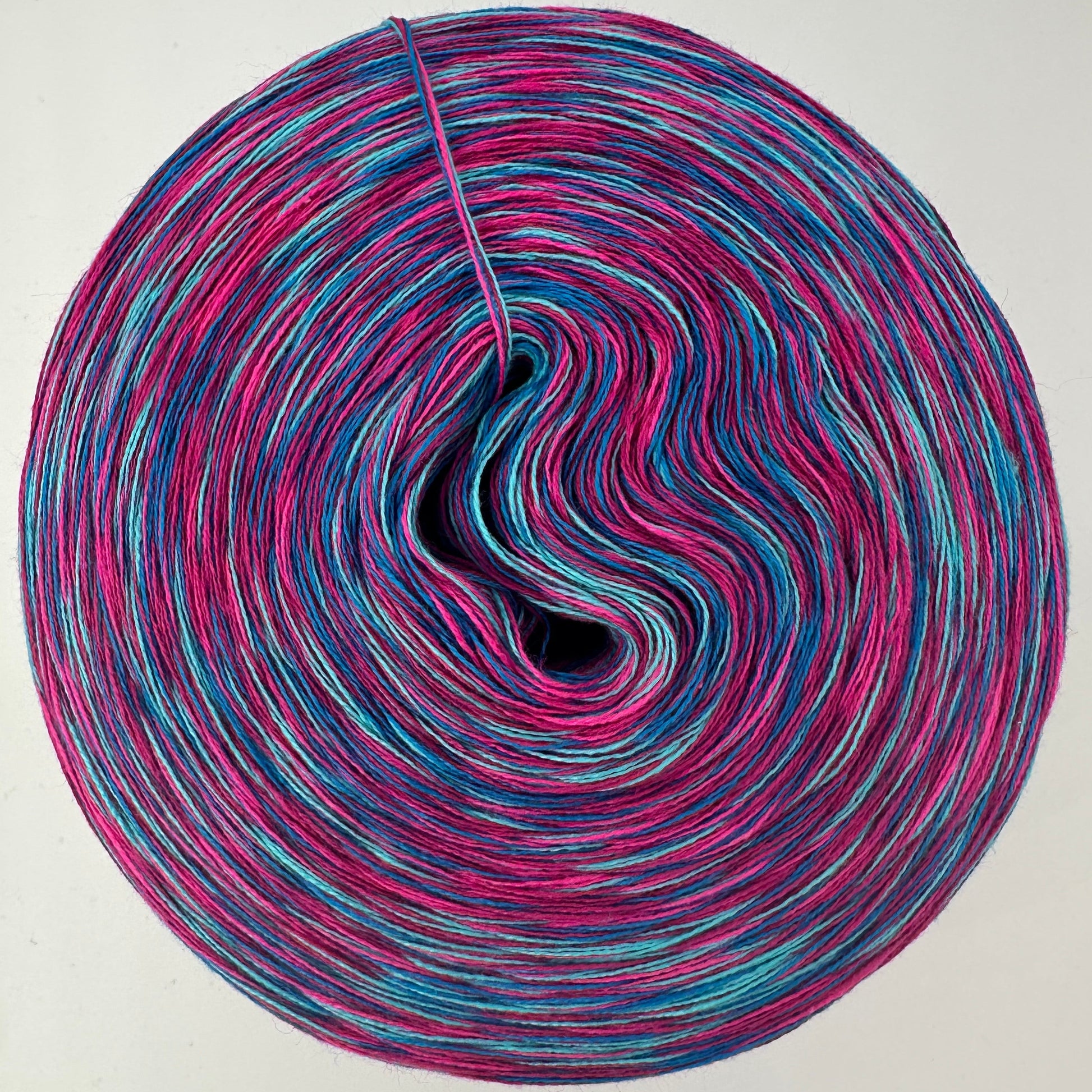 Melierter Bobbel bzw. Mixi in Pink, Lila, Türkis und Dunkelblau