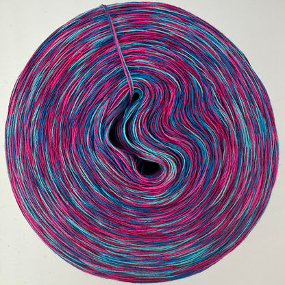 Melierter Bobbel bzw. Mixi in Pink, Lila, Türkis und Dunkelblau