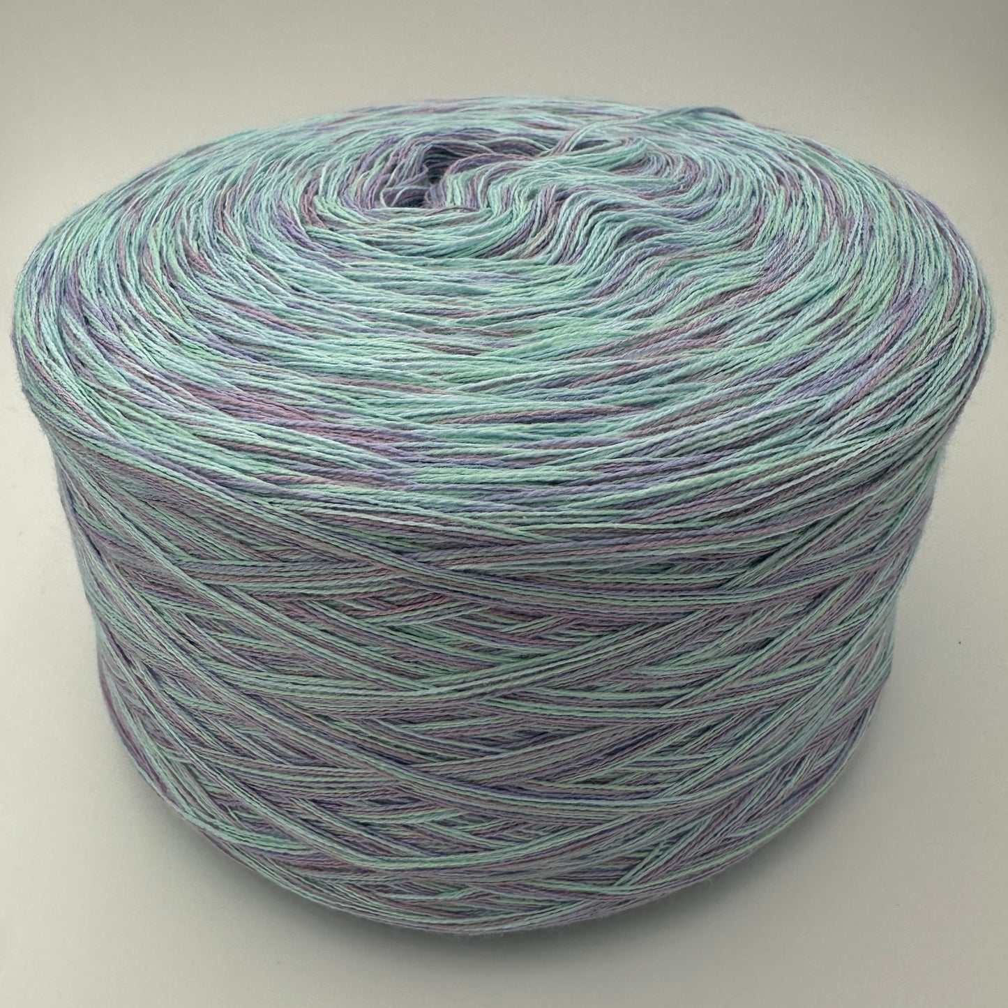 Melierter Bobbel bzw. Mixi in Pastellfarben Lila, Türkis und hellbrün