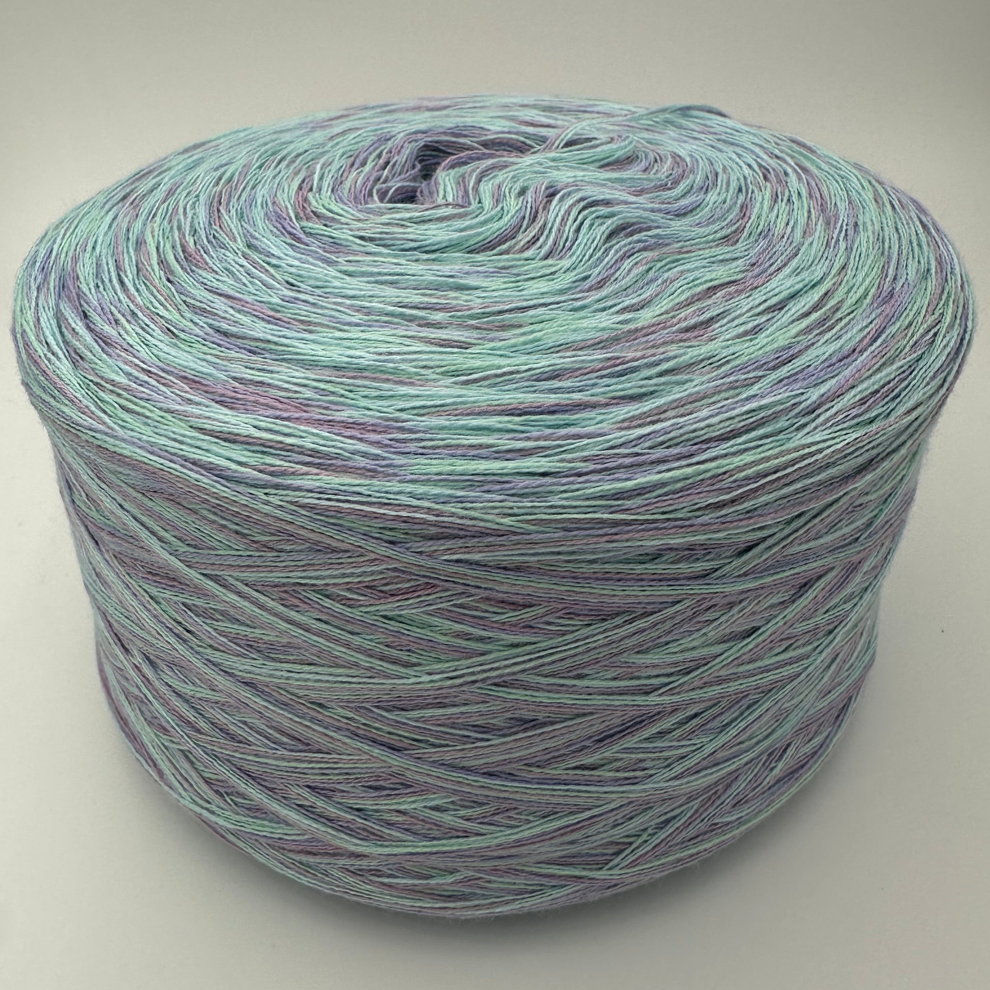 Melierter Bobbel bzw. Mixi in Pastellfarben Lila, Türkis und hellbrün