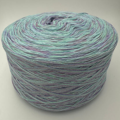 Melierter Bobbel bzw. Mixi in Pastellfarben Lila, Türkis und hellbrün