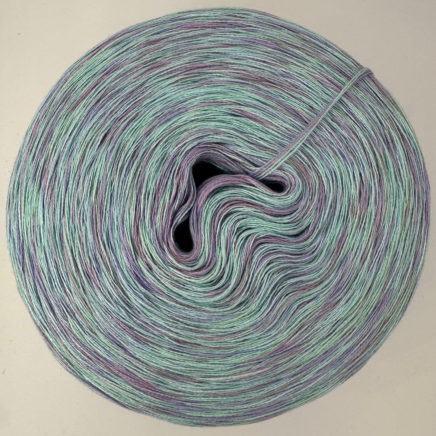 Melierter Bobbel bzw. Mixi in Pastellfarben Lila, Türkis und hellbrün