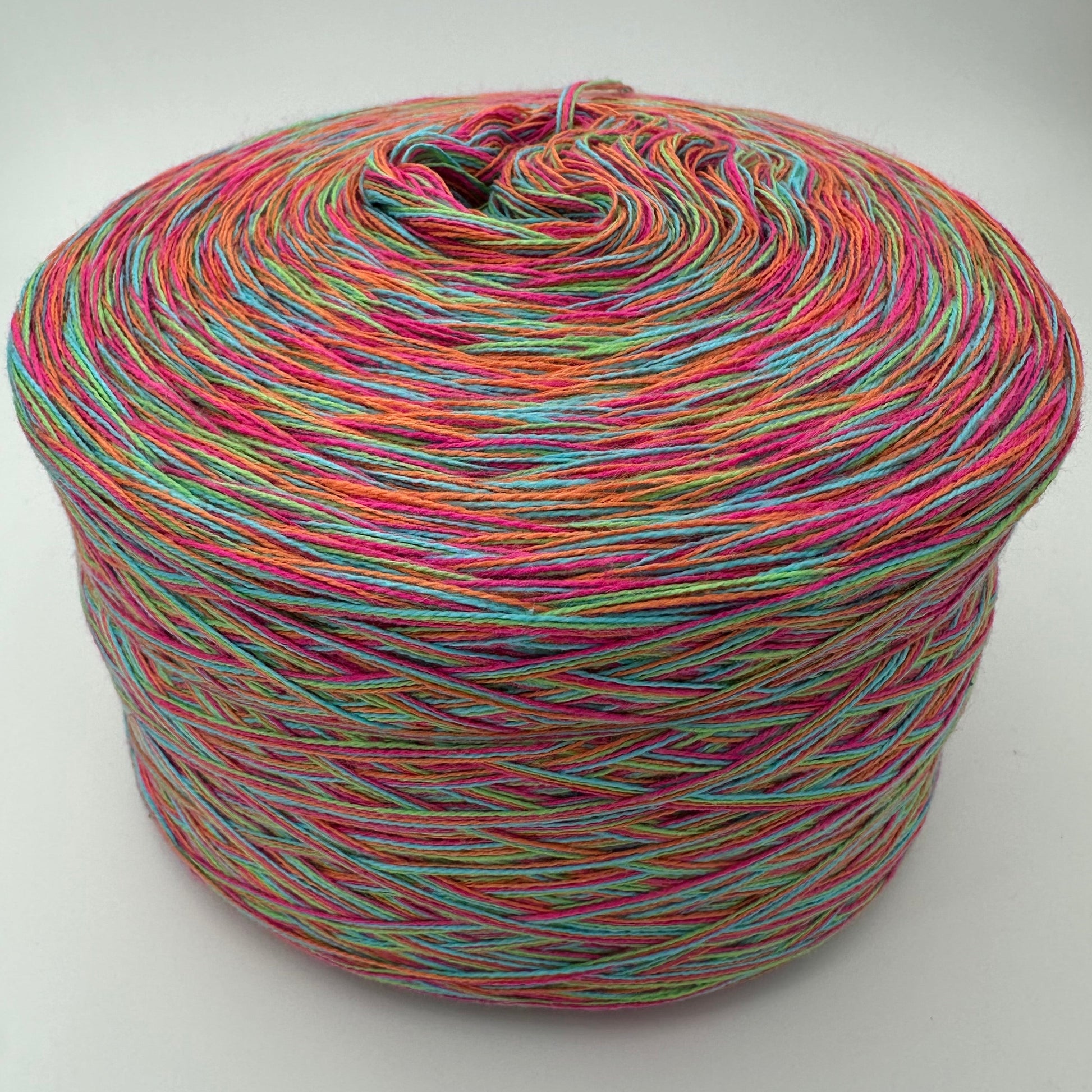 Melierter Bobbel bzw. Mixi in Rot, Grün, Türkis und Orange