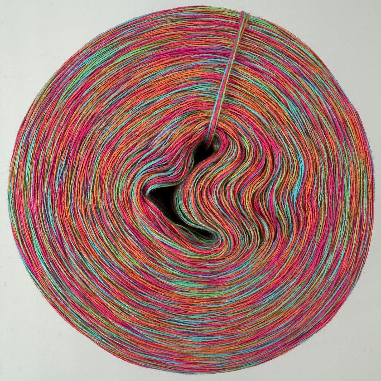 Melierter Bobbel bzw. Mixi in Rot, Grün, Türkis und Orange