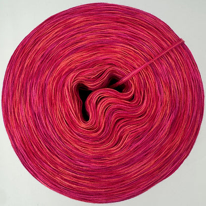 Melierter Bobbel bzw Mixi in Rot- und Orangetönen