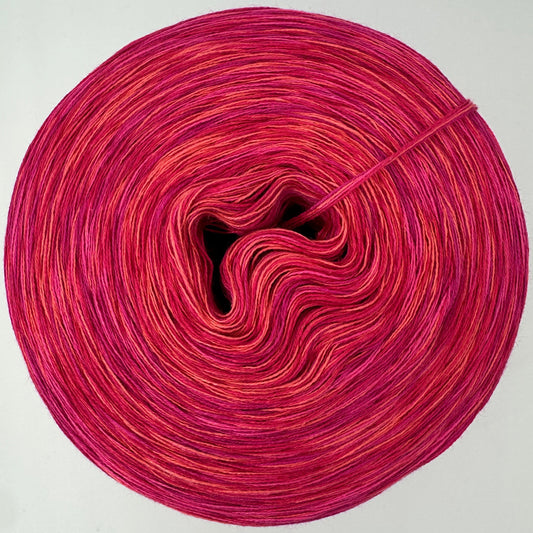 Melierter Bobbel bzw Mixi in Rot- und Orangetönen